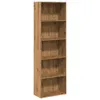 A tall, narrow bookshelf with five shelves, made of wood-look material, shown against a white background. Náhľad obrázku produktu