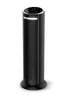 A black tower heater is shown against a white background.