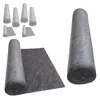 Several rolls of grey felt material and some white cone-shaped objects are arranged on a white background. Produktbild-Vorschau