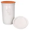 Ton-Weinkühler + Untersetzer weiß lasiert Ø 12,5 cm H 21 cm Produktbild-Vorschau 5