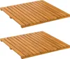 vidaXL : 2 tapis de bain, naturels, 50 x 50 cm, en bois Voir les images du produit 1