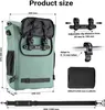 Wiltec Sacoche sac à dos étanche pour porte-bagages verte – Voir les images du produit 3