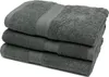 3er Set Duschtücher, 100% Baumwolle, 70x140 cm, grau Produktbild-Vorschau 1