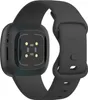 The back of a black Fitbit Sense 2 smartwatch with a silicone strap. Produktbild-Vorschau