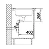 Diagram showing sink plumbing and dimensions. Náhľad obrázku produktu