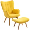Sillón orejero HOMCOM con reposapiés, sillón con estampado Vista previa de la imagen del producto 9