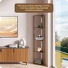 Lampa stojąca EDISHINE z 4 drewnianymi półkami, lampa Podgląd zdjęcia produktu 4
