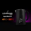 A black electric kettle with a digital display showing the temperature. Náhľad obrázku produktu