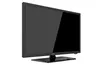 A black flat-screen television on a stand, shown from a three-quarter angle against a white background. Produktbild-Vorschau