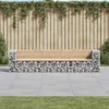 vidaXL Gabionová zahradní lavička 287x71x65,5 cm Borovicový Náhled obrázku produktu 2