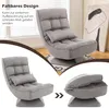 Fauteuil de sol COSTWAY pivotant à 360°, chaise de sol avec Voir les images du produit 6