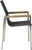 A side view of a single outdoor chair. Produktbild-Vorschau