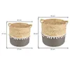 Pflanzkorb YUMI 2er Set aus Seegras - natur/grau Übertopf Produktbild-Vorschau 5