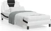 Bettgestell "Viana" ohne Matratze Weiß und Schwarz 90x200 Produktbild-Vorschau 2