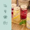 Bicchieri Relaxdays con coperchio in bambù e cannuccia, set Anteprima dell’immagine prodotto 2