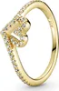 Wishbone Damenring Herz mit Zirkonia von PANDORA, IP Gold Produktbild-Vorschau 1