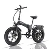 A black electric bicycle is shown against a white background. Produktbild-Vorschau
