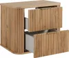 A wooden bathroom cabinet with two drawers, one of which is partially open. Anteprima dell’immagine prodotto
