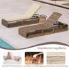Chaise longue de jardin COSTWAY en polyrotin, chaise longue Voir les images du produit 6