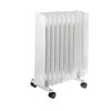 A white oil-filled radiator with wheels, shown against a white background. Náhled obrázku produktu