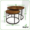 BEGRYF Couchtisch Set 2er rund – Industrial Wohnzimmertisch Produktbild-Vorschau 7
