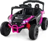 A pink and black electric ride-on car for children. Anteprima dell’immagine prodotto
