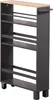 A narrow shelving unit with a wooden top and black metal frame, shown against a white background. Podgląd zdjęcia produktu