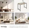 A collage of four images showing different rooms furnished with tectake home products, including a dining room, a home office setup, a living room, and a bedroom. Produktbild-Vorschau
