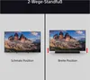 Two side-by-side images of a TV showing different stand positions. Voir les images du produit