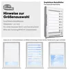 Instructions and examples of a double roller blind installation and appearance. Produktbild-Vorschau