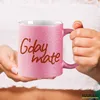 Huuraa Glitzertasse G`day mate Spruch 330ml Pink Keramik Produktbild-Vorschau 3