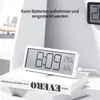 Digitale Wanduhr Schwarz, 20 cm, mit Temperatur, Produktbild-Vorschau 5