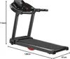 A black treadmill is shown from a side-angle on a white background. Voir les images du produit