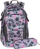 A backpack and a pencil case with a floral pattern. Voir les images du produit