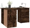 vidaXL Eckschreibtisch Räuchereiche 145x100x76 cm Produktbild-Vorschau 4