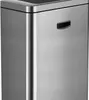 A close-up, studio shot of a stainless steel trash can. Voir les images du produit