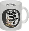 Weder Macho noch Weichei Glas Tasse in schwarz mit Produktbild-Vorschau 1