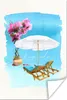 MuchoWow® Poster Strandkorb - Blumen - Sonnenschirm - Produktbild-Vorschau 1