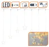 LED světelný závěs ve tvaru hvězd, teplá bílá barva, s Náhled obrázku produktu 2