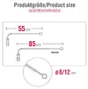 Obrotowy drążek Gardinia Ø 12 mm ze stali nierdzewnej 55 - Podgląd zdjęcia produktu 2