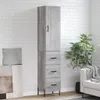 Highboard Grau Sonoma 34,5x34x180 cm Holzwerkstoff Produktbild-Vorschau 2
