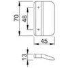 Technical drawing with dimensions of a door handle. Náhled obrázku produktu