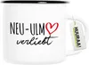 Huuraa Emaille Tasse Neu-Ulm verliebt 300ml Vintage Produktbild-Vorschau 1