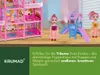 A pink dollhouse with dolls and a playground slide. Náhled obrázku produktu