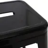 A close-up view of the corner of a black metal bar stool. Anteprima dell’immagine prodotto