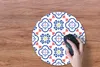 MuchoWow® Mauspad Mousepad Blume - Blau - Rot - Muster Produktbild-Vorschau 4