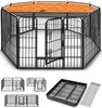 TRESKO® Welpenlaufstall 80 cm hoch mit Dach & Erdankern | Produktbild-Vorschau 1