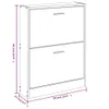 vidaXL Schuhschrank Hochglanz-Weiß 59x17x81 cm Produktbild-Vorschau 7