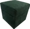 A dark green corduroy ottoman is shown against a white background. Náhled obrázku produktu