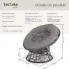 Fauteuil papasan en rotin Gargano rotatif - gris Voir les images du produit 6